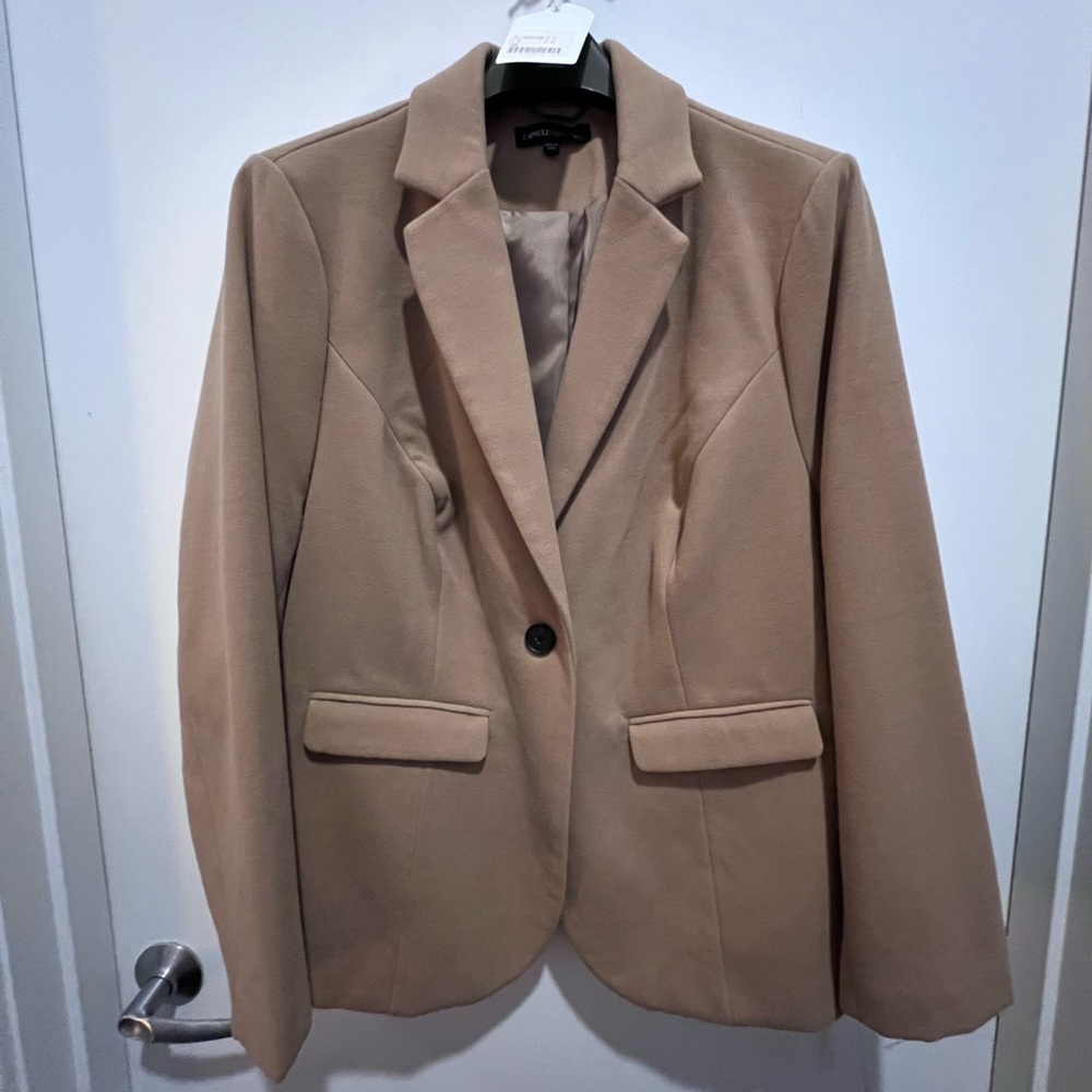 Plus Size Single Breasted Camel Blazer (tags removed)